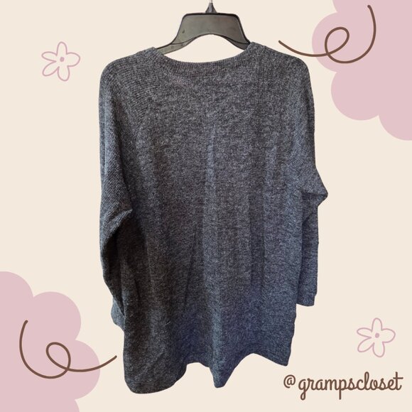 Rachel Roy 0X Grey Sweater with Side Zips - Picture 4 of 4